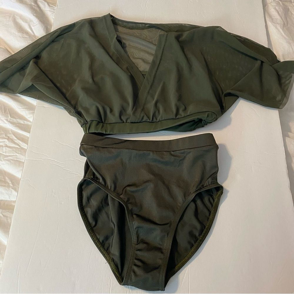 Weissman dance costume 2 piece Cropped Mesh top 2 piece SM11827 MT10011 MC - Picture 2 of 11